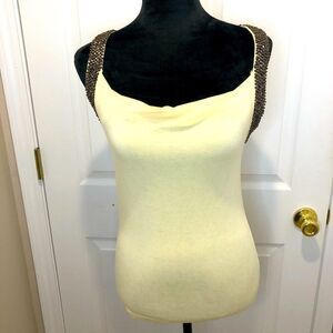 Christoper Fischer yellow beaded tank top small